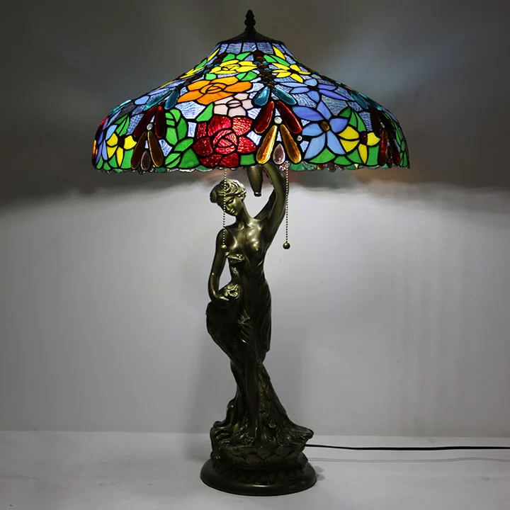 Abajur Tiffany Floral 18" | Pérola Royale