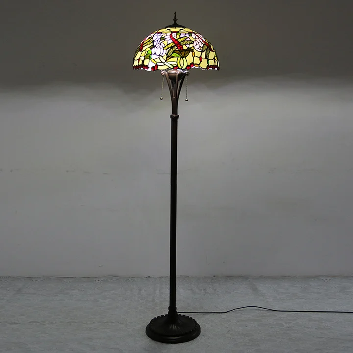 Luminária de Piso Tiffany Libélula 16" | base de metal | Íris Harmonia