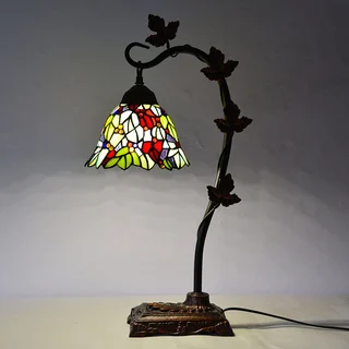 Abajur Tiffany Folhagens 8" | base de metal | Belle Jardins