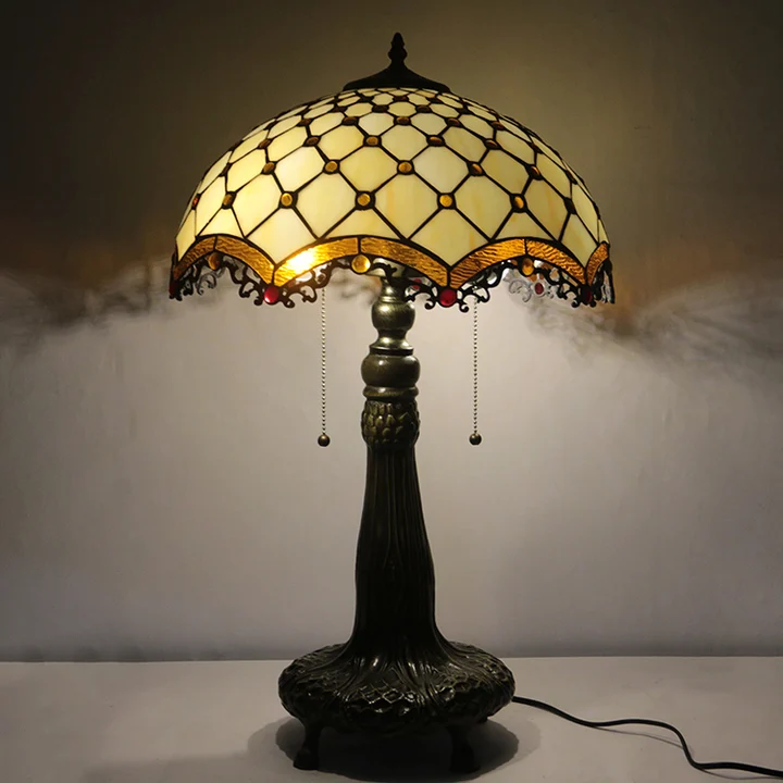 Abajur Tiffany Miçangas 16" | Âmbar Noturna