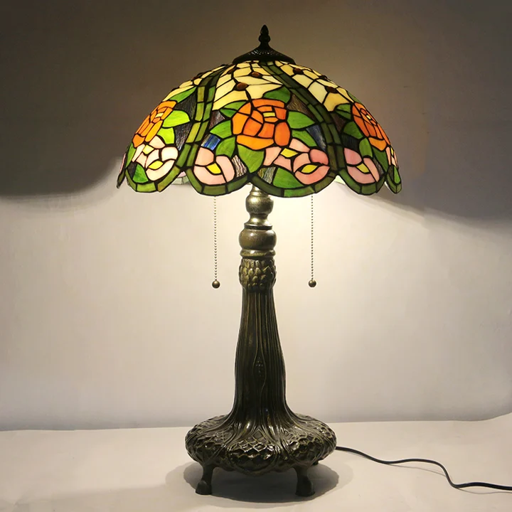 Abajur Tiffany Rosas 16" | Toscana Solar