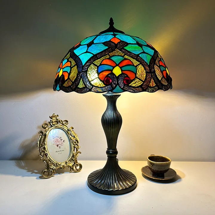 Abajur Tiffany Vitral Verde 16"