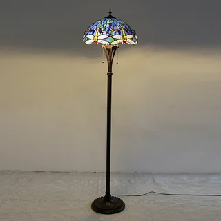 Luminária de Piso Tiffany Libélula 16" | base de metal | Gaia Harmonia