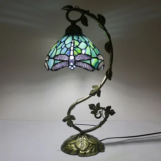 Abajur Tiffany Libélula 8" | base de metal | Lótus Sublime