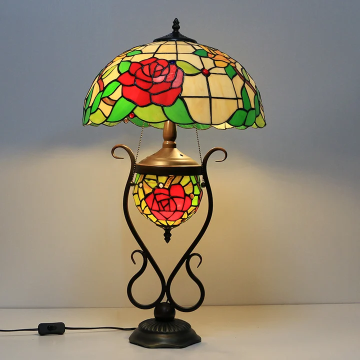 Abajur Tiffany Vitral 16" | base iluminada