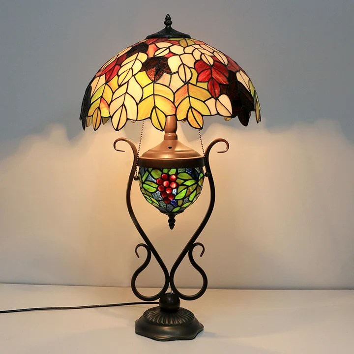 Abajur Tiffany Folhagens 16" | base iluminada