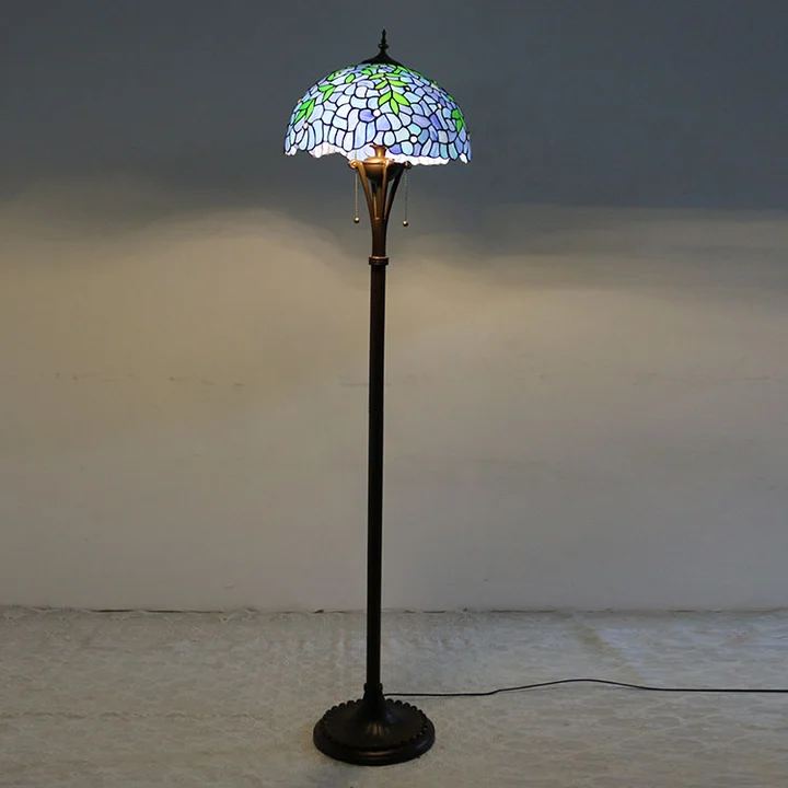 Luminária de Piso Tiffany Glicínia 16" | base de metal