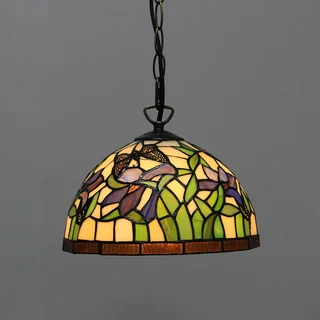 Pendente Tiffany Borboleta 10" | Celeste Dourada