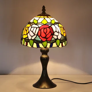 Abajur Tiffany Rosas 15" | Siena Veneza