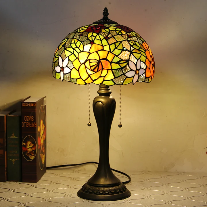 Abajur Tiffany Floral Amarelo 12" | Valentina Encantada