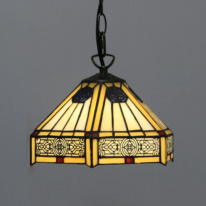 Pendente Tiffany Vitral 10" | Íris Dourada