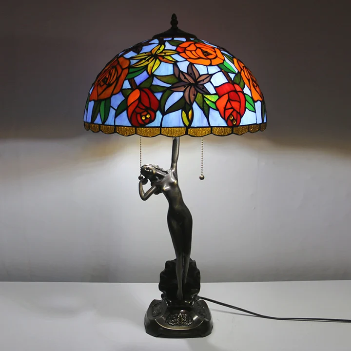 Abajur Tiffany Banqueiro 16" | base de cobre | Flora Real