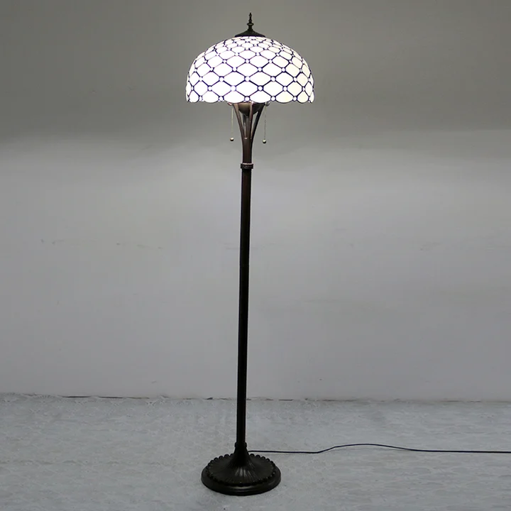 Luminária de Piso Tiffany Miçangas 16" | base de metal