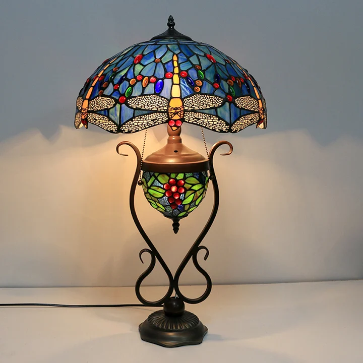 Abajur Tiffany Libélula 16" | base iluminada