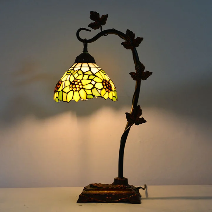 Abajur Tiffany Girassol 8" | base de metal