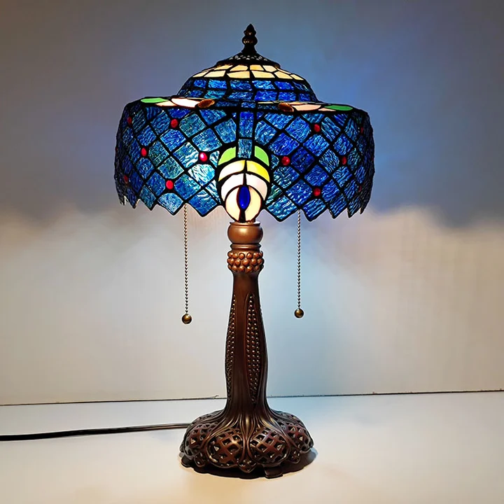 Abajur Tiffany Vitral Azul 12" | Verona Harmonia