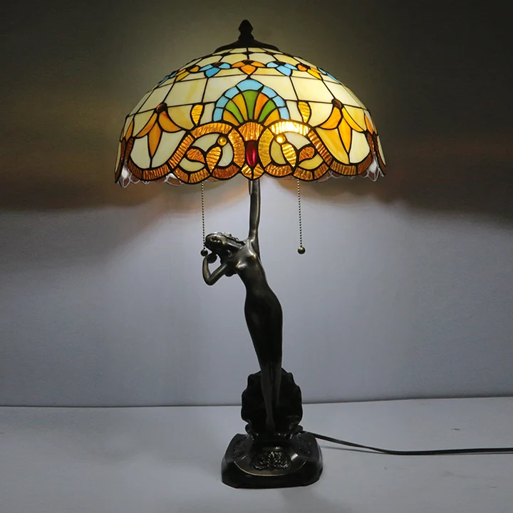 Abajur Tiffany Banqueiro 16" | base de cobre | Íris Real