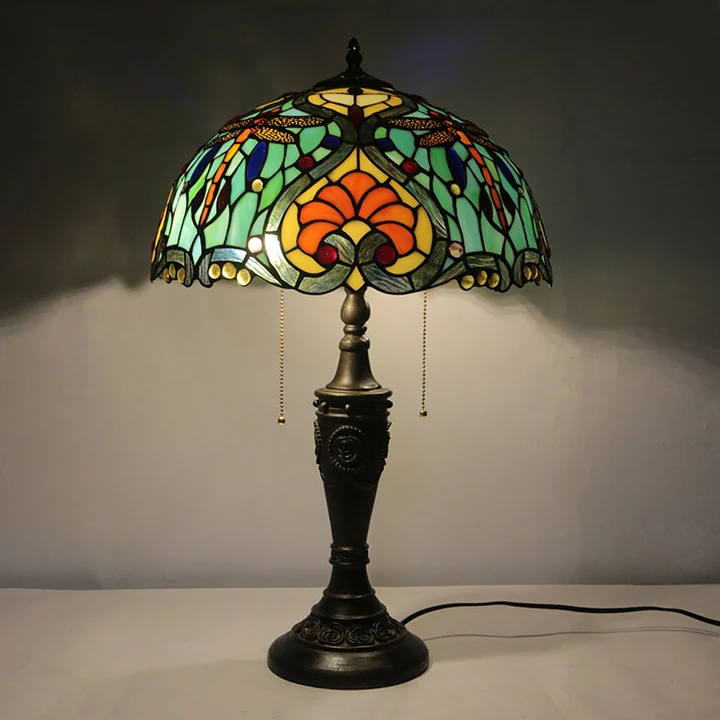 Abajur Tiffany Coração Verde 16"