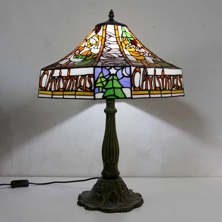 Abajur Tiffany Geométrico 16" | base de zamac