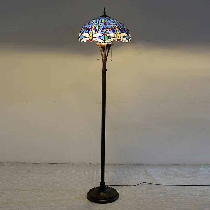 Luminária de Piso Tiffany Libélula 16" | base de metal | Gaia Harmonia