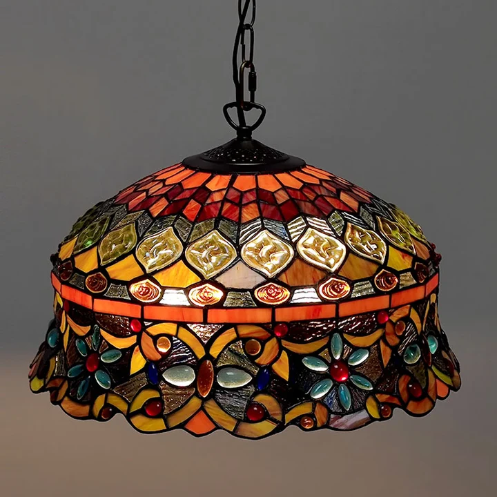 Pendente Tiffany Vitral 16" | Aurora Clássica