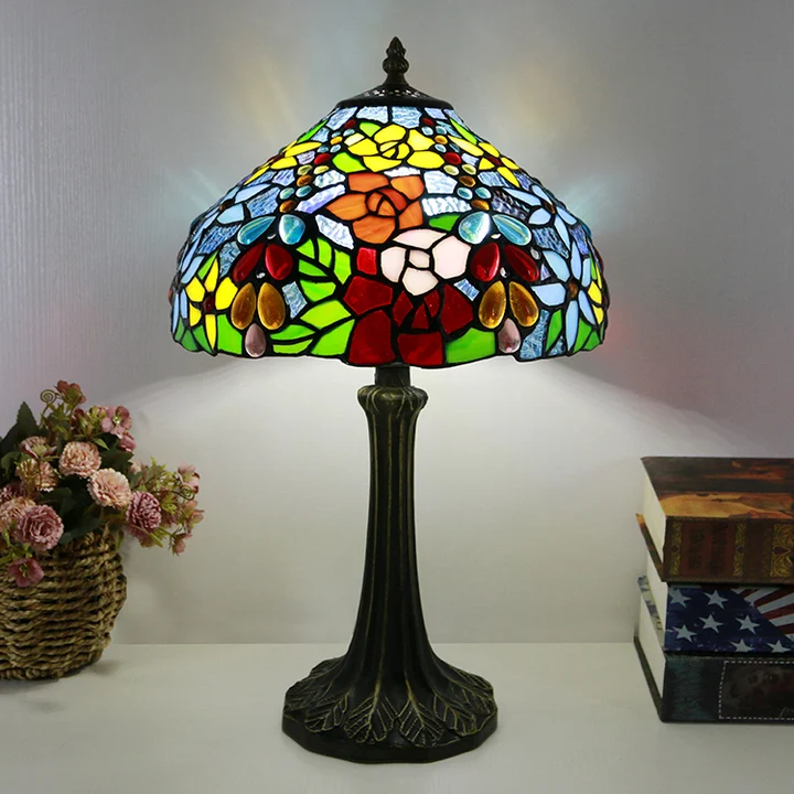 Abajur Tiffany Floral 12" | Flora Lumière