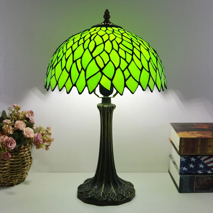 Abajur Tiffany Folhagens Verde 12" | Vitória Monet