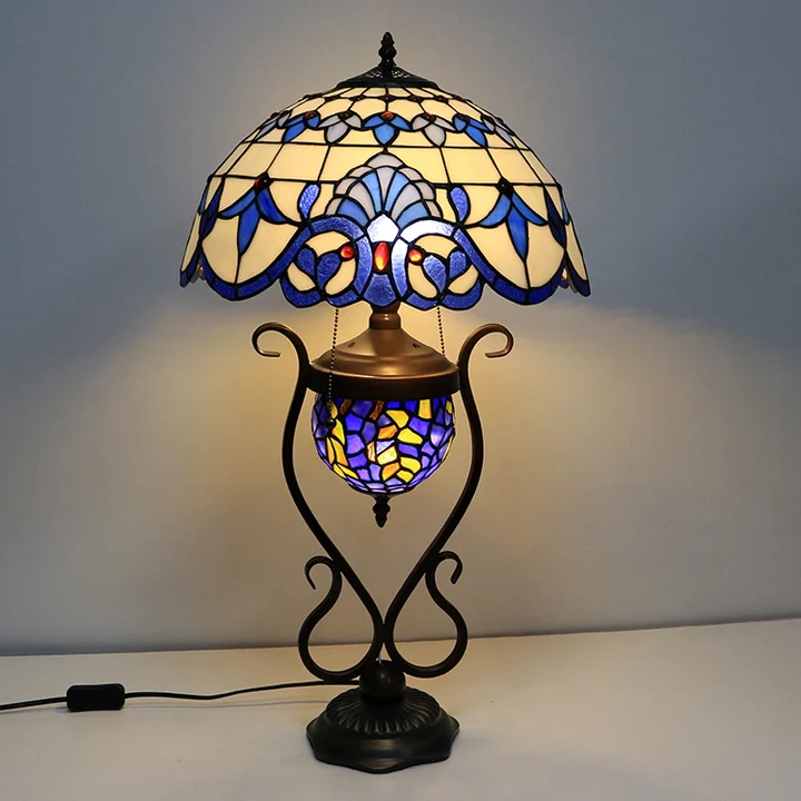 Abajur Tiffany Barroco 16" | base iluminada