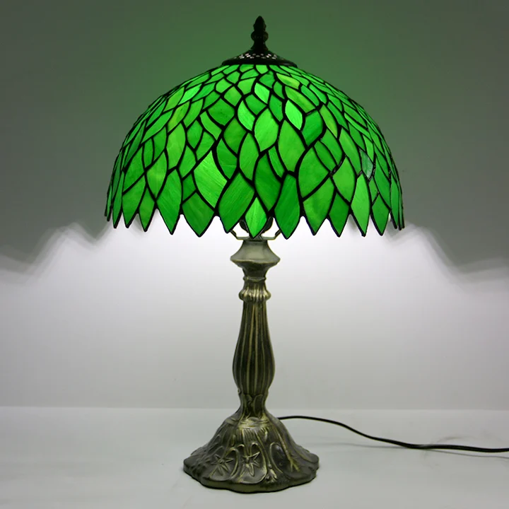 Abajur Tiffany Folhagens Verde 12"