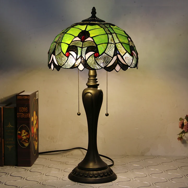 Abajur Tiffany Vitral Verde 12"