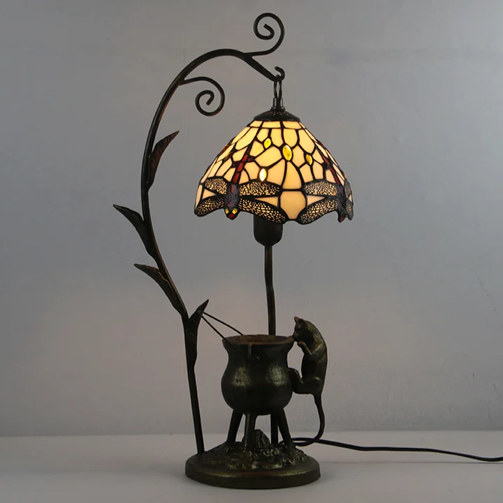 Abajur Tiffany Libélula 8" | Lótus Firenze