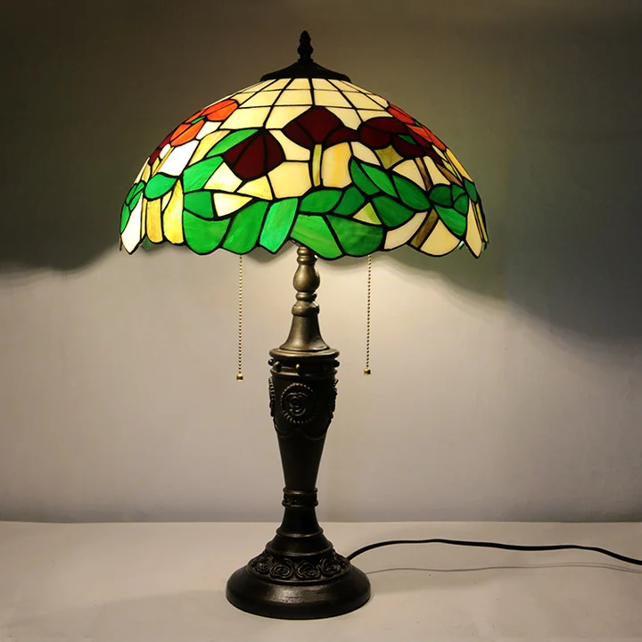 Abajur Tiffany Folhagens Verde 16"